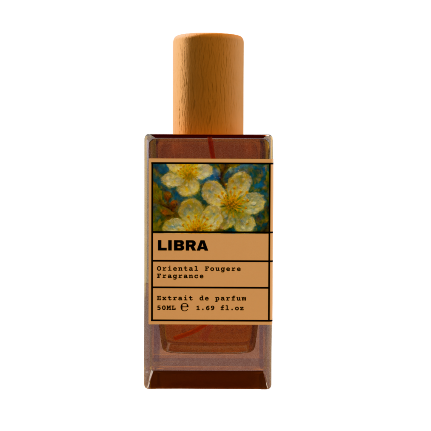 Libra Oriental Fougere Fragrance Extrait de Parfum 50ml bottle with wooden cap