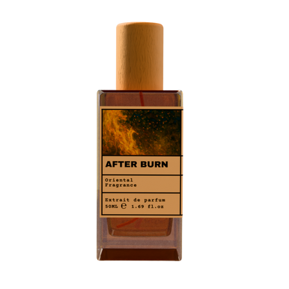 After Burn Oriental fragrance perfume bottle with wooden cap, 50ml