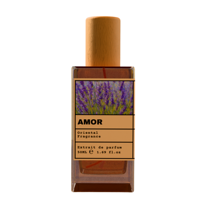 AMOR Oriental Fragrance Extrait de Parfum - Lavender Scent Perfume with Wooden Cap