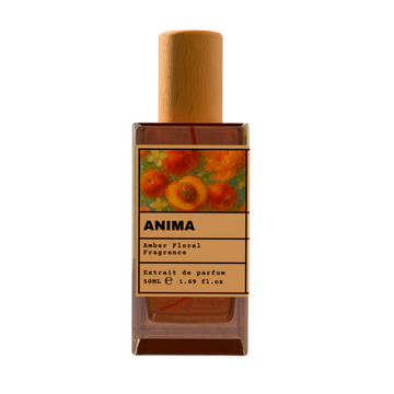 ANIMA Amber Floral Fragrance Extrait de Parfum - Peach and Orange Scent Perfume with Wooden Cap