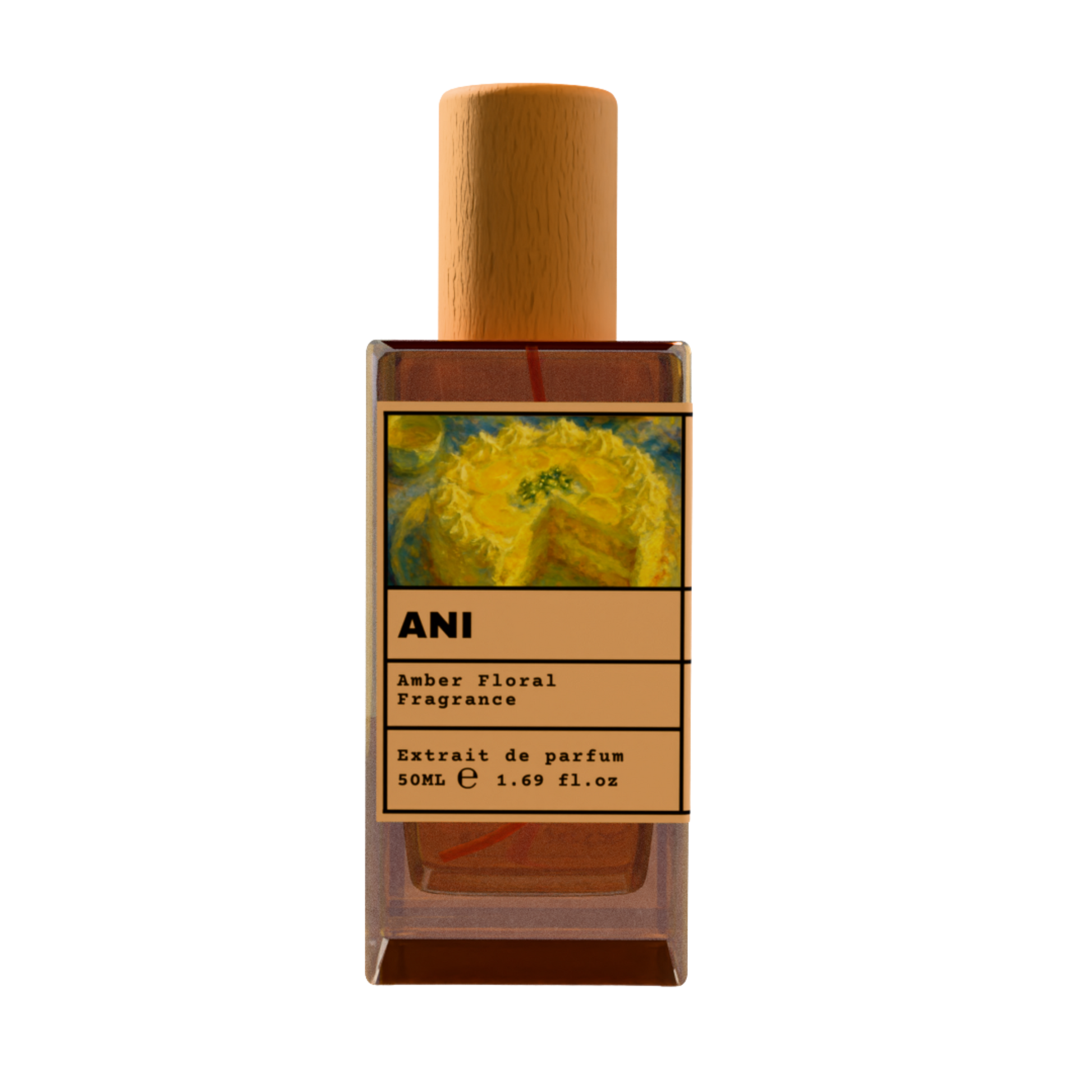 ANI Amber Floral Fragrance Extrait de Parfum - Sweet Vanilla Cake Scent Perfume with Wooden Cap