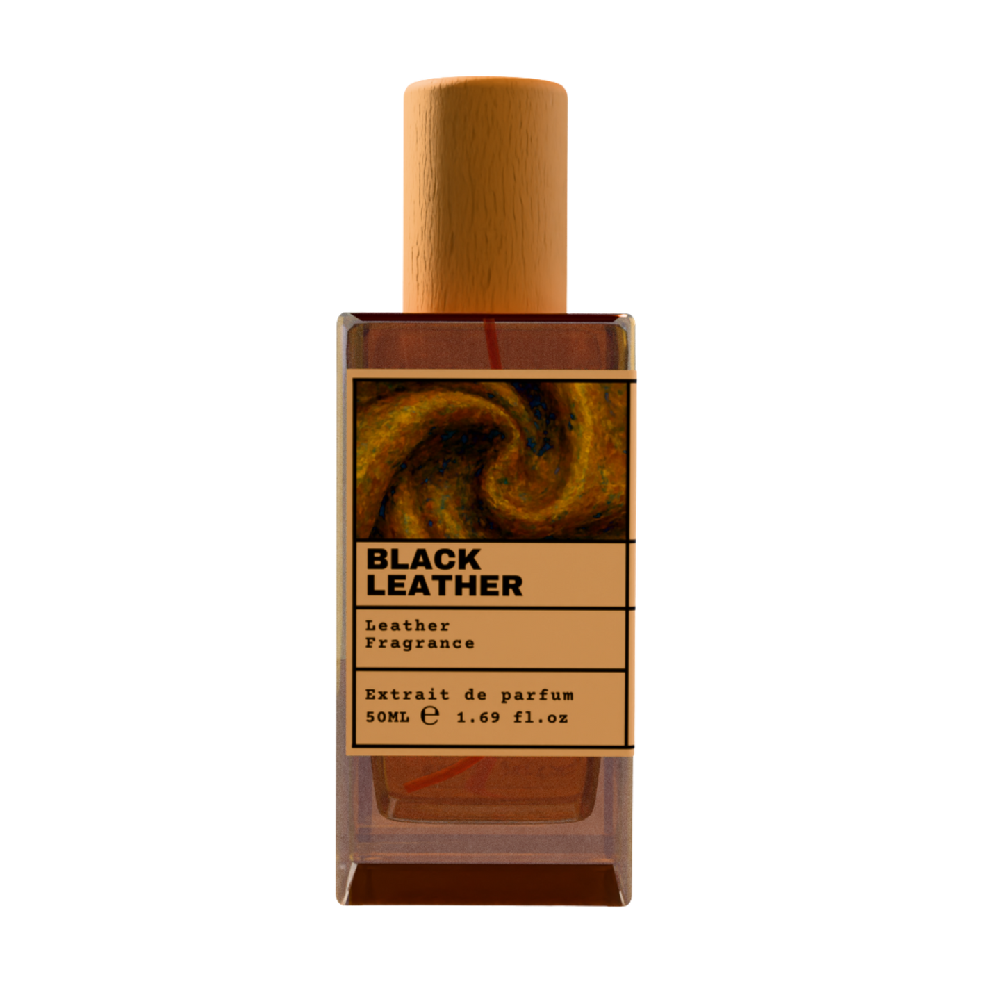 BLACK LEATHER Leather Fragrance Extrait de Parfum - Bold Smokey Scent Perfume with Wooden Cap