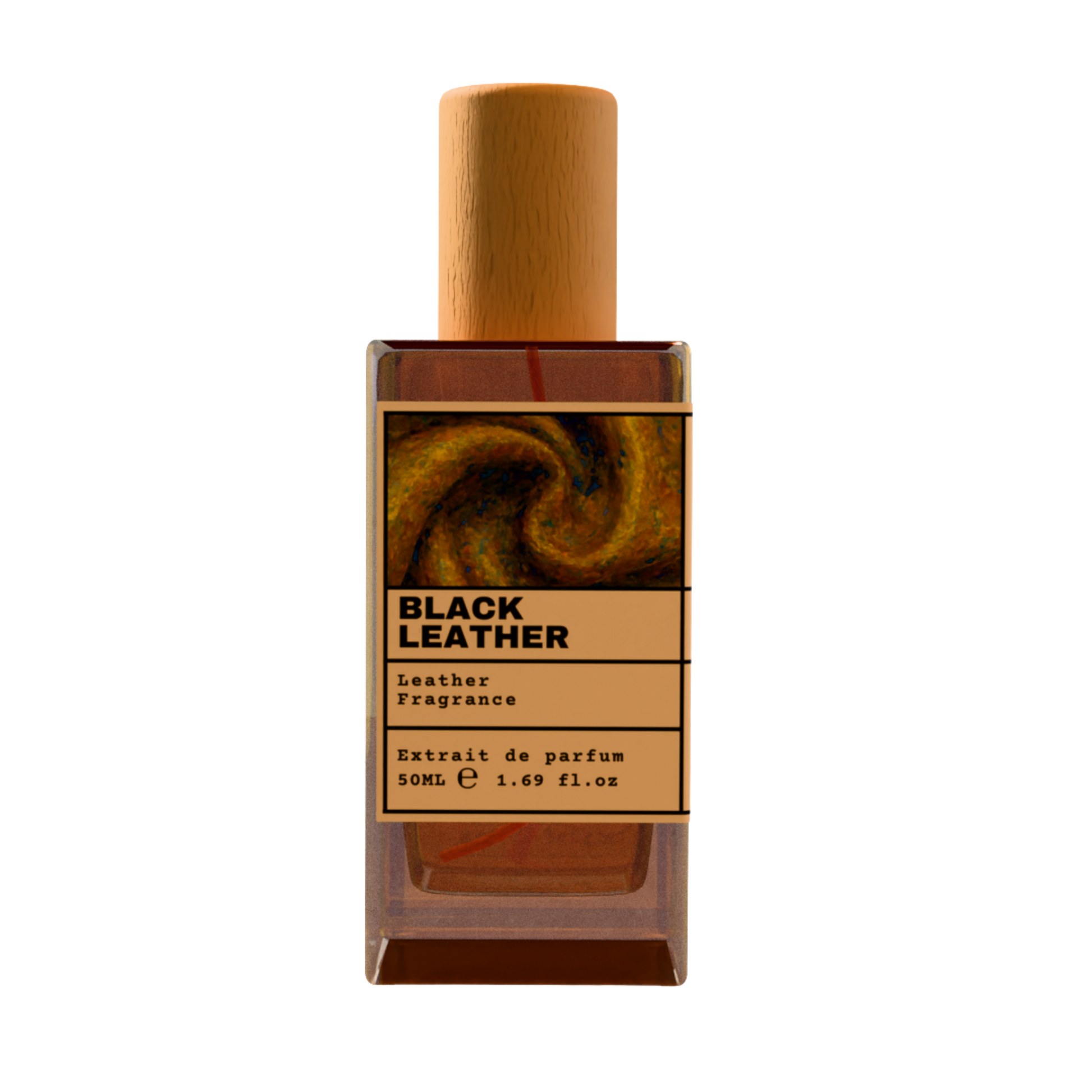 BLACK LEATHER Leather Fragrance Extrait de Parfum - Bold Smokey Scent Perfume with Wooden Cap