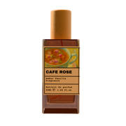 Cafe Rose Amber Vanilla fragrance perfume bottle with wooden cap, 50ml