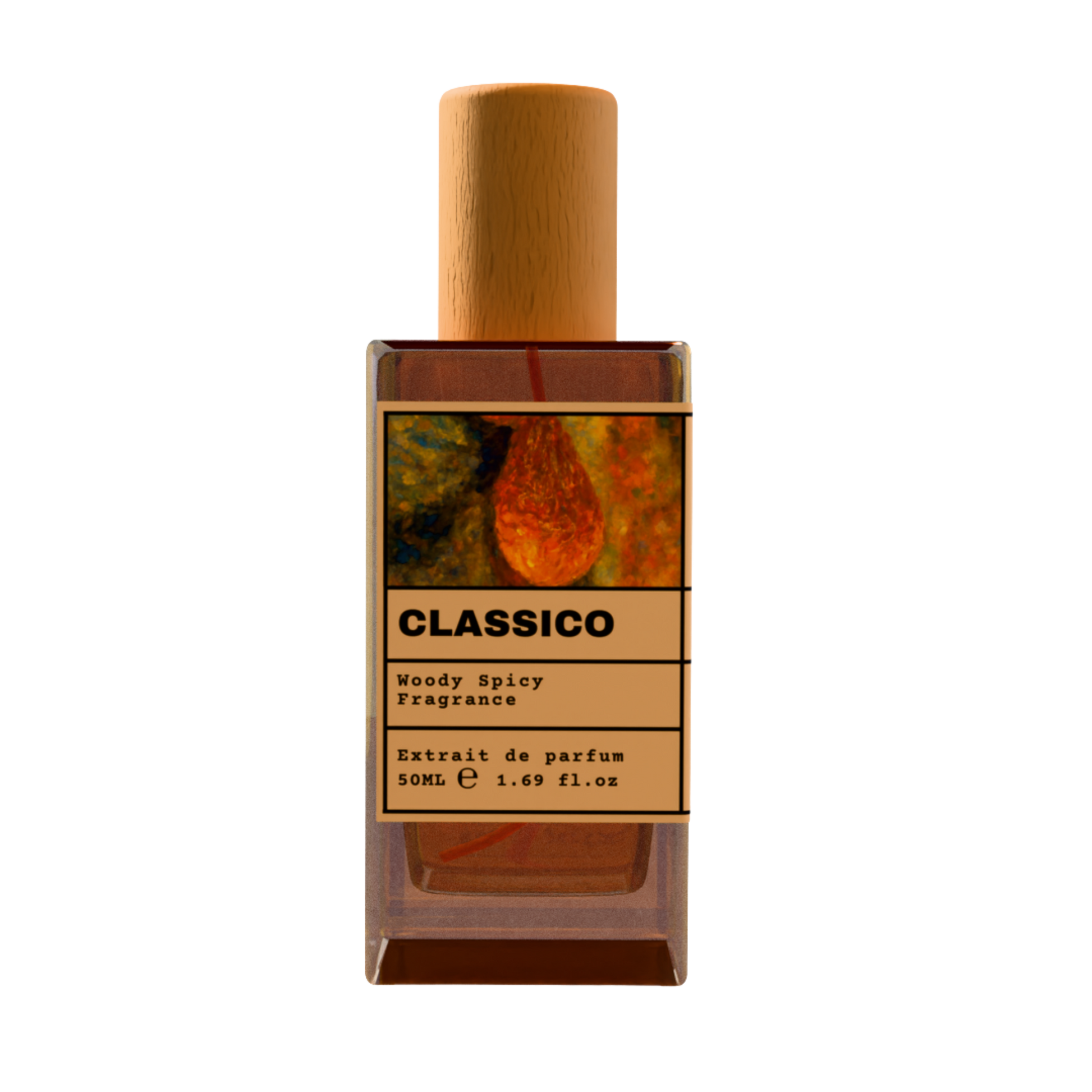 Classico Woody Spicy Fragrance Extrait de Parfum 50ml in Glass Bottle with Wooden Cap