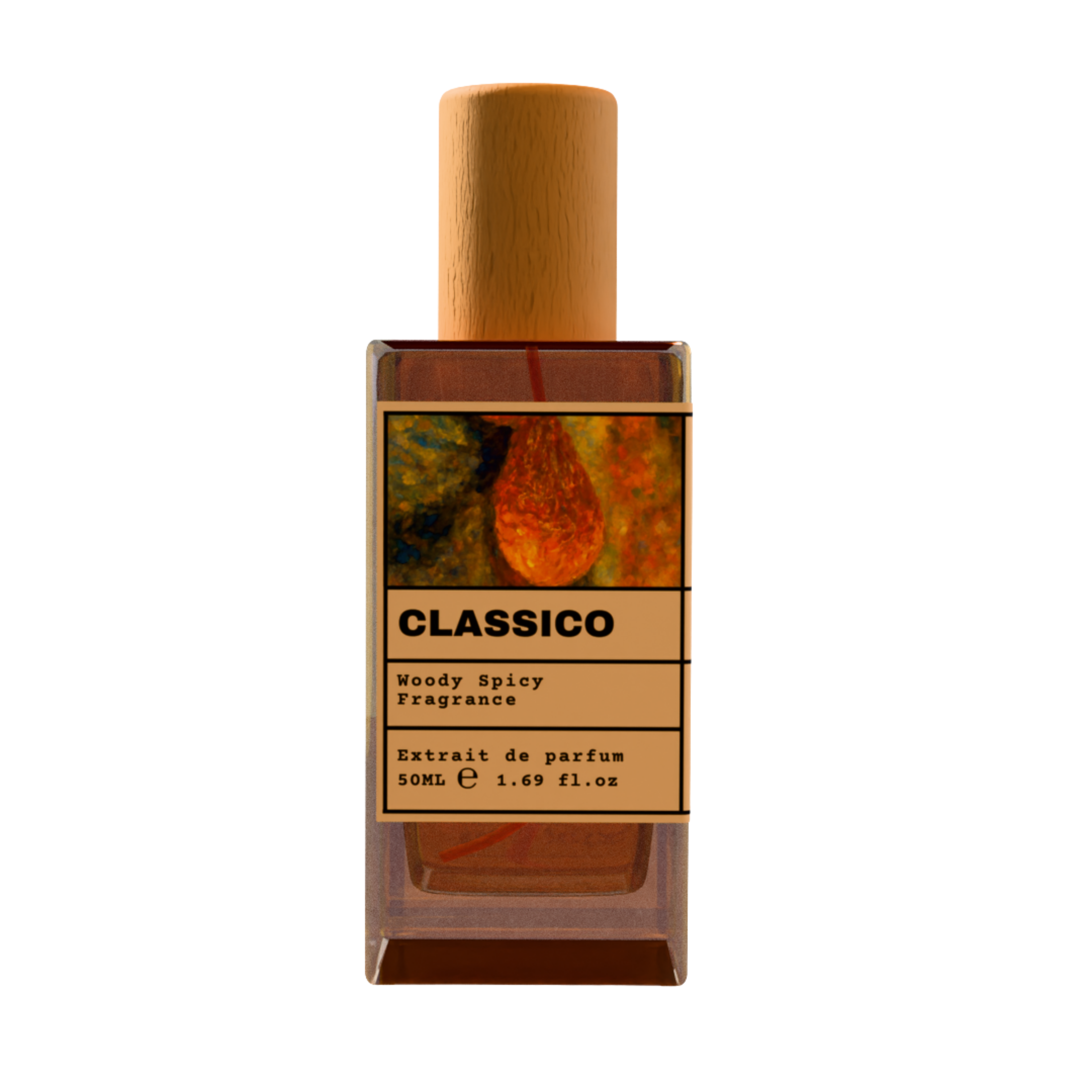 Classico Woody Spicy Fragrance Extrait de Parfum 50ml in Glass Bottle with Wooden Cap