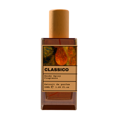 Classico Woody Spicy Fragrance Extrait de Parfum 50ml in Glass Bottle with Wooden Cap
