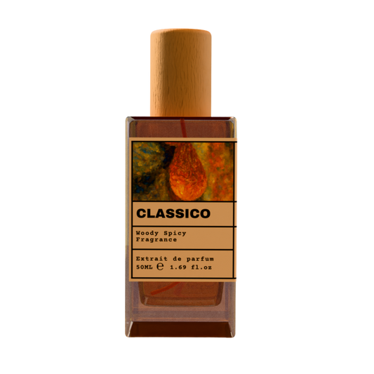Classico Woody Spicy Fragrance Extrait de Parfum 50ml in Glass Bottle with Wooden Cap