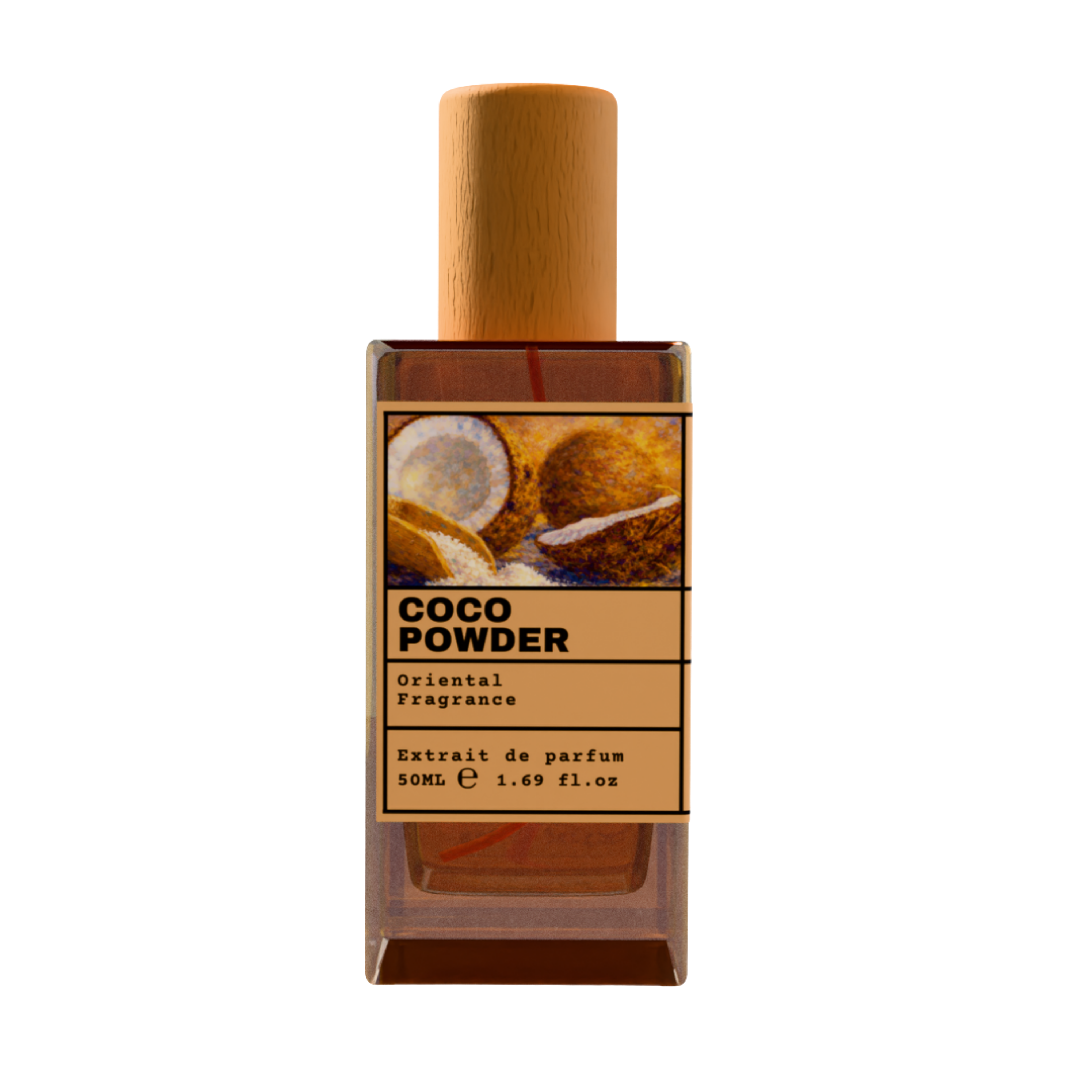 Coco Powder Oriental Fragrance Extrait de Parfum 50ml bottle with wooden cap