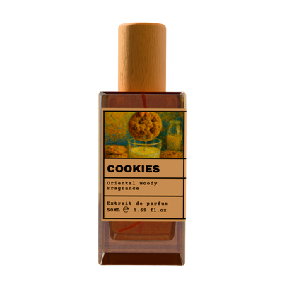 Cookies Oriental Woody Fragrance Extrait de Parfum 50ml bottle with wooden cap