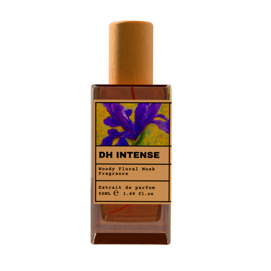DH Intense Woody Floral Musk Fragrance Extrait de Parfum 50ml bottle with wooden cap