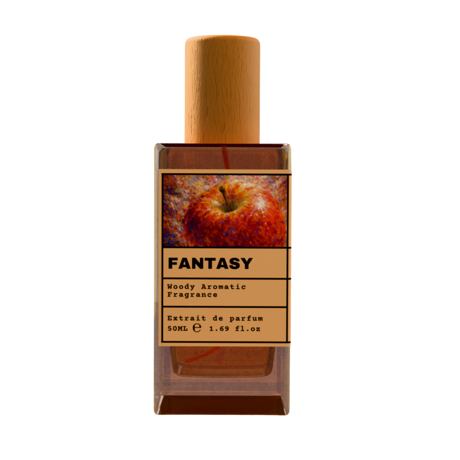Fantasy Woody Aromatic Fragrance Extrait de Parfum 50ml bottle with wooden cap