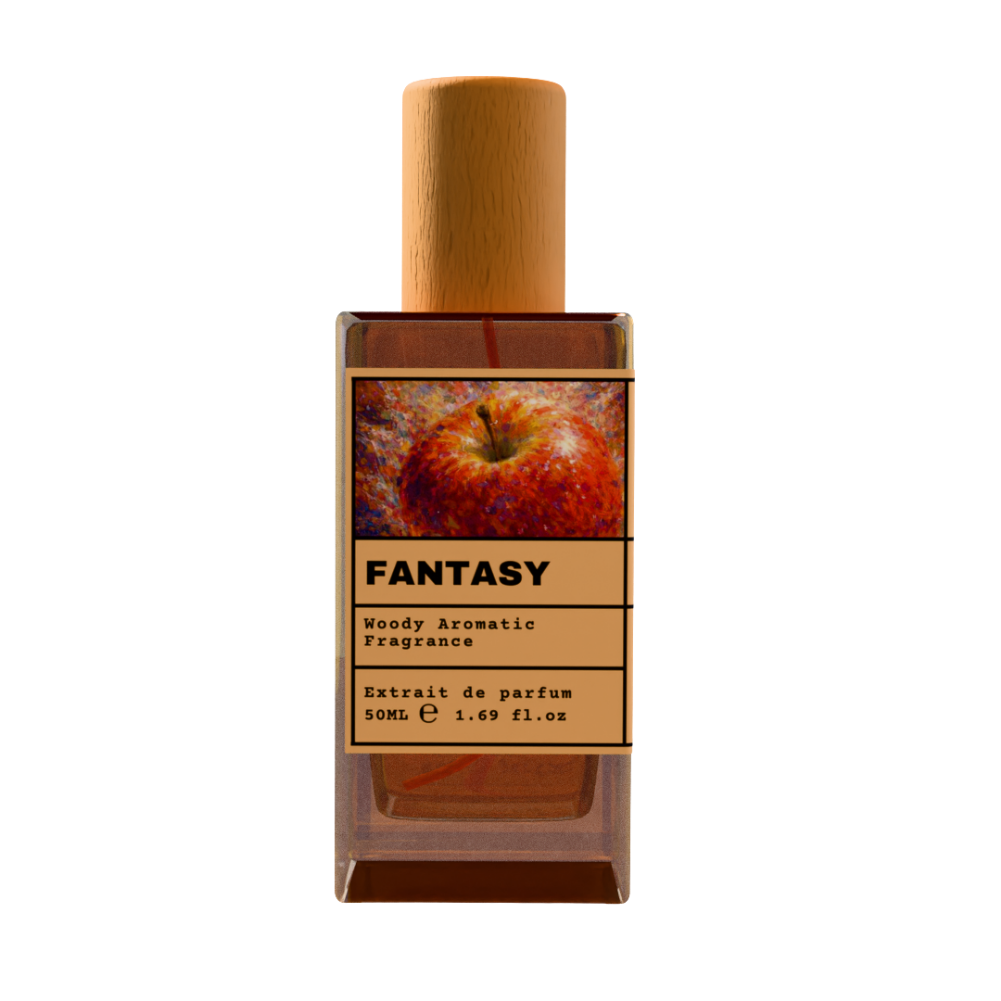 Fantasy Woody Aromatic Fragrance Extrait de Parfum 50ml bottle with wooden cap