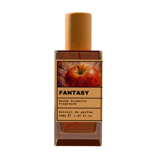 Fantasy Woody Aromatic Fragrance Extrait de Parfum 50ml bottle with wooden cap