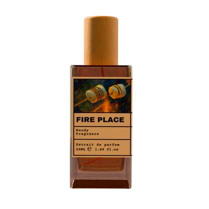 Fire Place Woody Fragrance Extrait de Parfum 50ml bottle with wooden cap