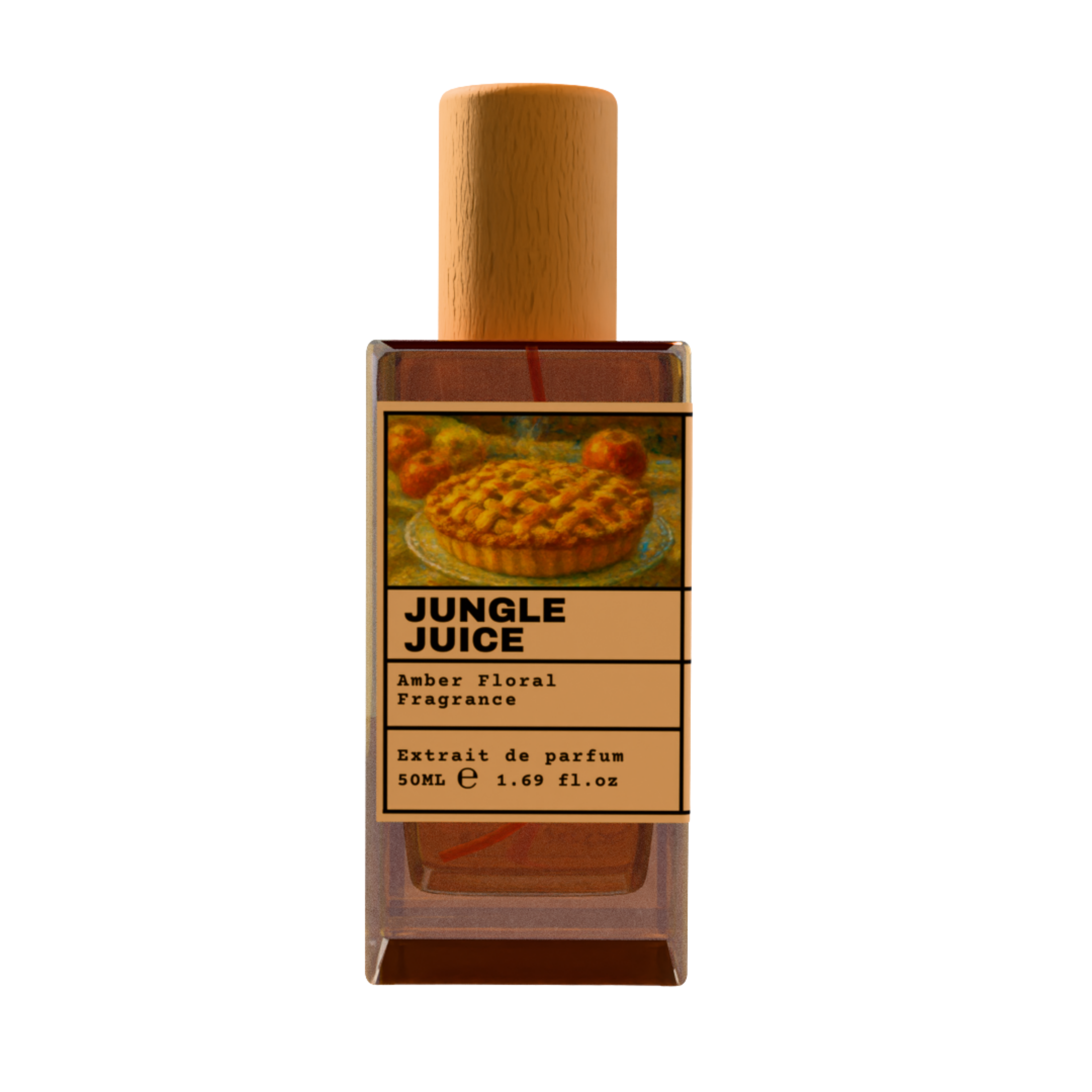 Jungle Juice Amber Floral Fragrance Extrait de Parfum 50ml bottle with wooden cap