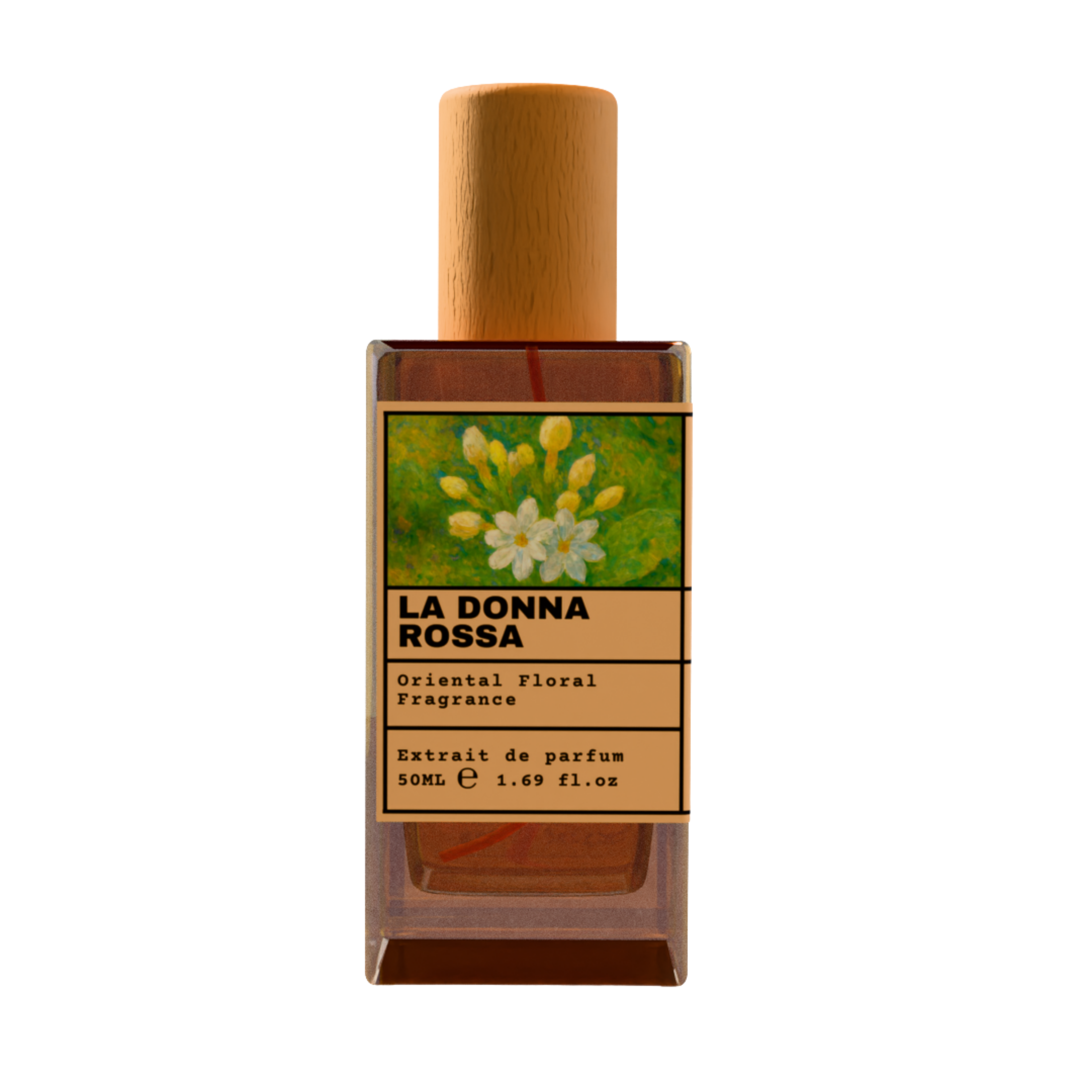 La Donna Rossa 50ml Extrait de Parfum - Oriental Floral Fragrance with Wooden Cap