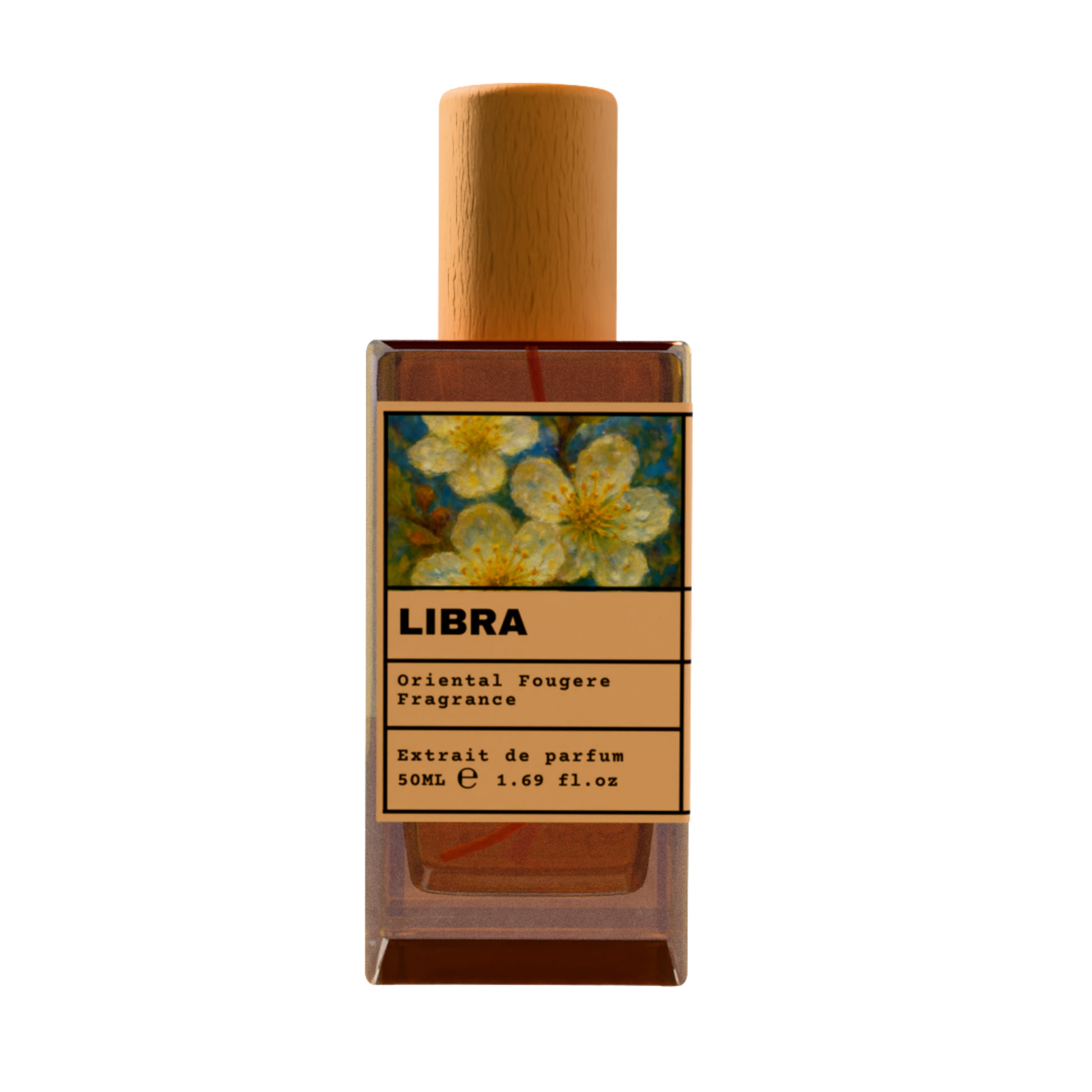 Libra Oriental Fougere Fragrance Extrait de Parfum 50ml bottle with wooden cap