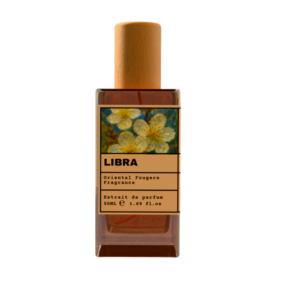 Libra Oriental Fougere Fragrance Extrait de Parfum 50ml bottle with wooden cap
