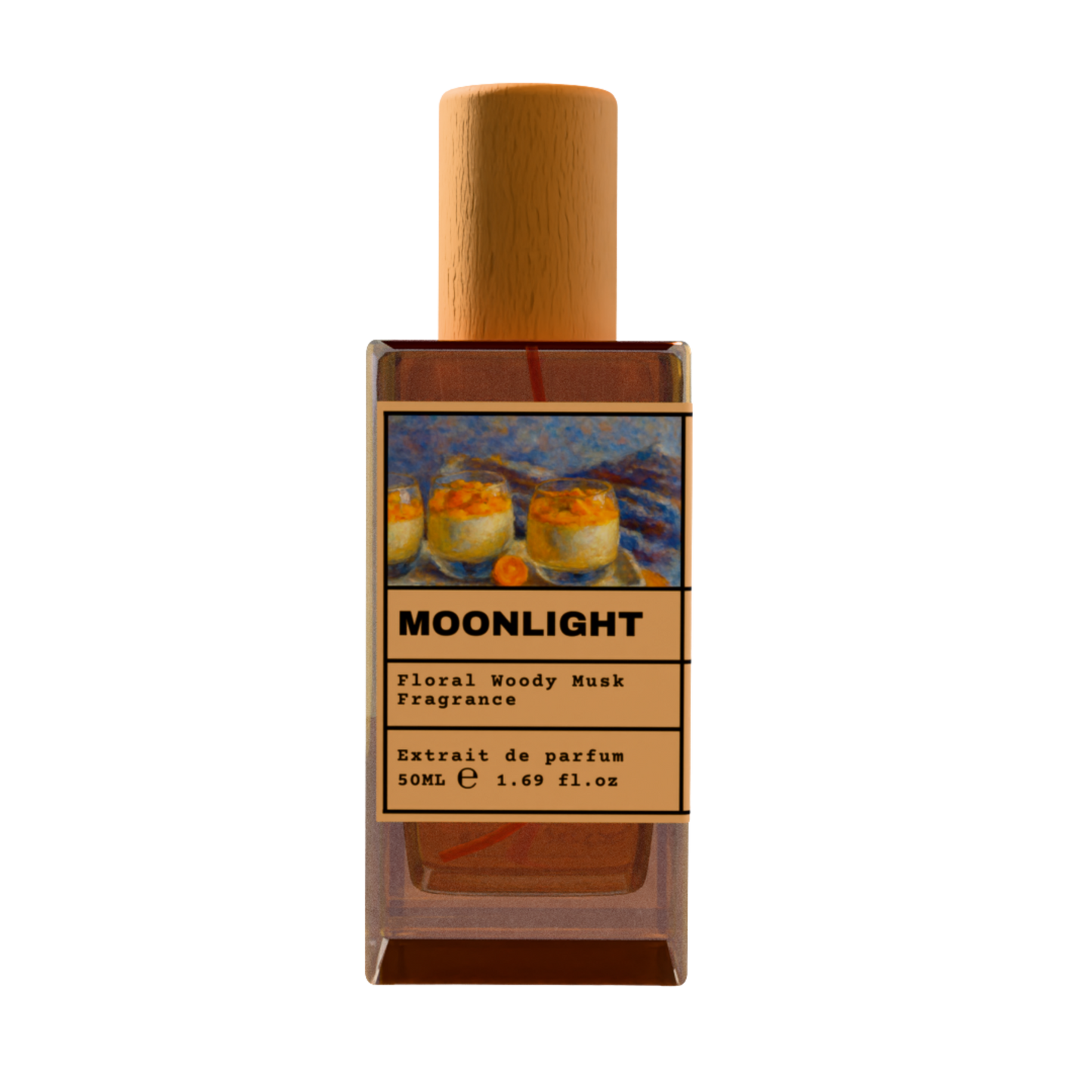 Moonlight 50ml Extrait de Parfum - Floral Woody Musk Fragrance with Wooden Cap