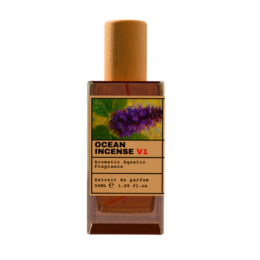 Ocean Incense V1 50ml Extrait de Parfum - Aromatic Aquatic Fragrance with Wooden Cap